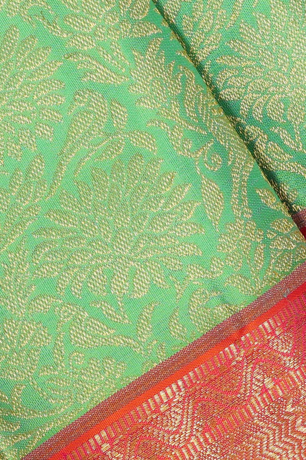 Collection of Kanchipattu Light Green Brocade Saree in a gallery layout