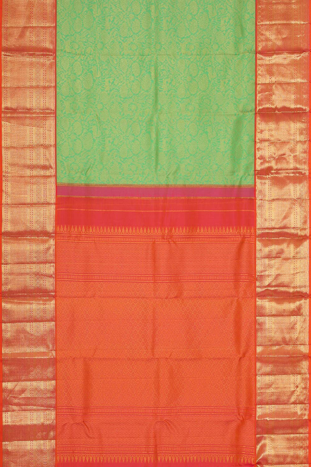 Collection of Kanchipattu Light Green Brocade Saree in a gallery layout