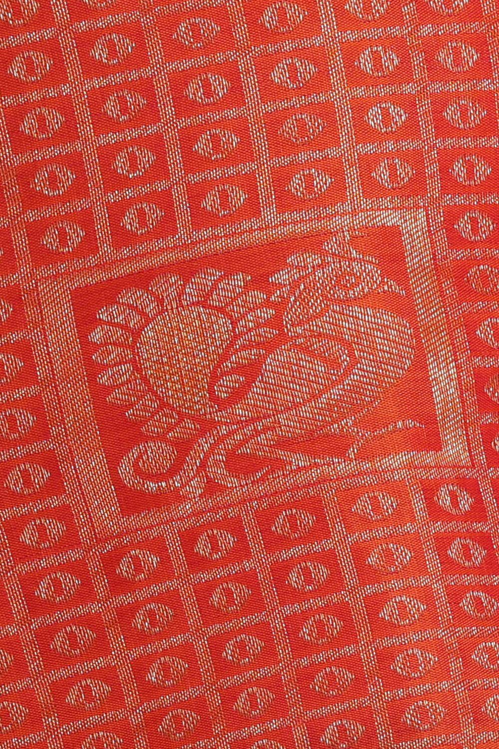 Kanchipattu Orange Brocade Saree