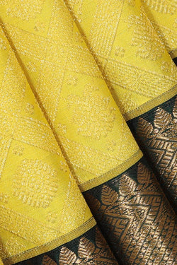 Collection of Kanchipattu Yellow Brocade Saree in a gallery layout