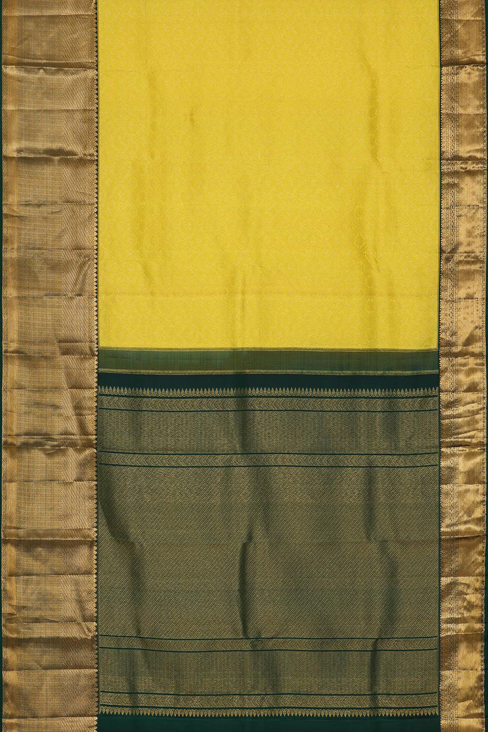 Collection of Kanchipattu Yellow Brocade Saree in a gallery layout