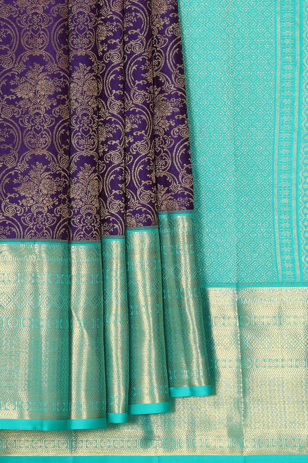 Kanchipattu Purple Brocade Saree