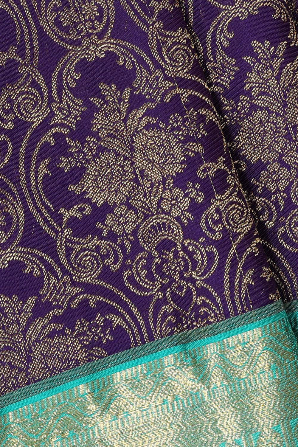 Kanchipattu Purple Brocade Saree