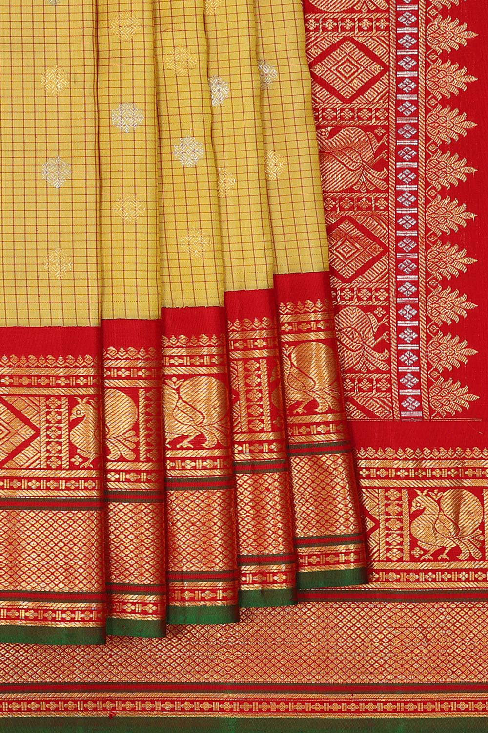 Gadwal Silk Yellow Saree