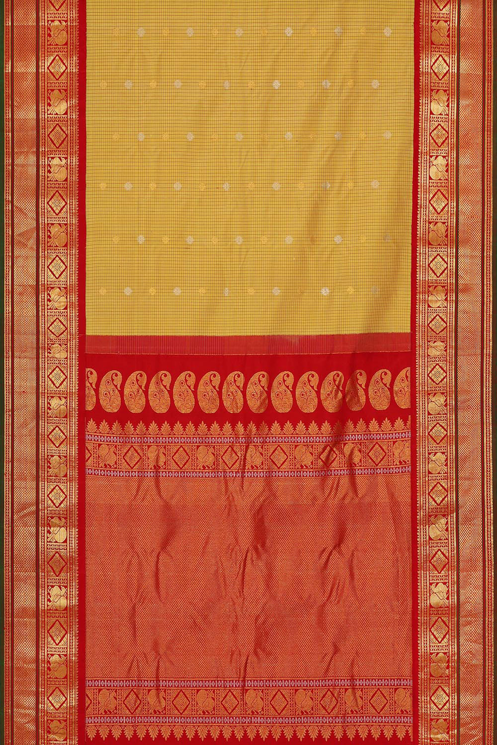 Gadwal Silk Yellow Saree