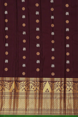 Image of Gadwal Silk Peach Saree