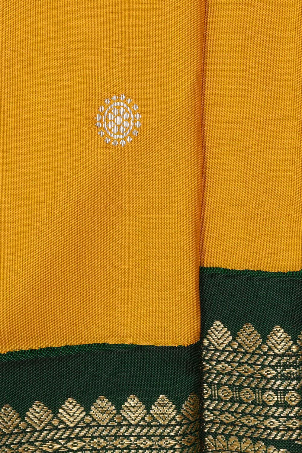 Gadwal Silk Mustard Yellow Saree