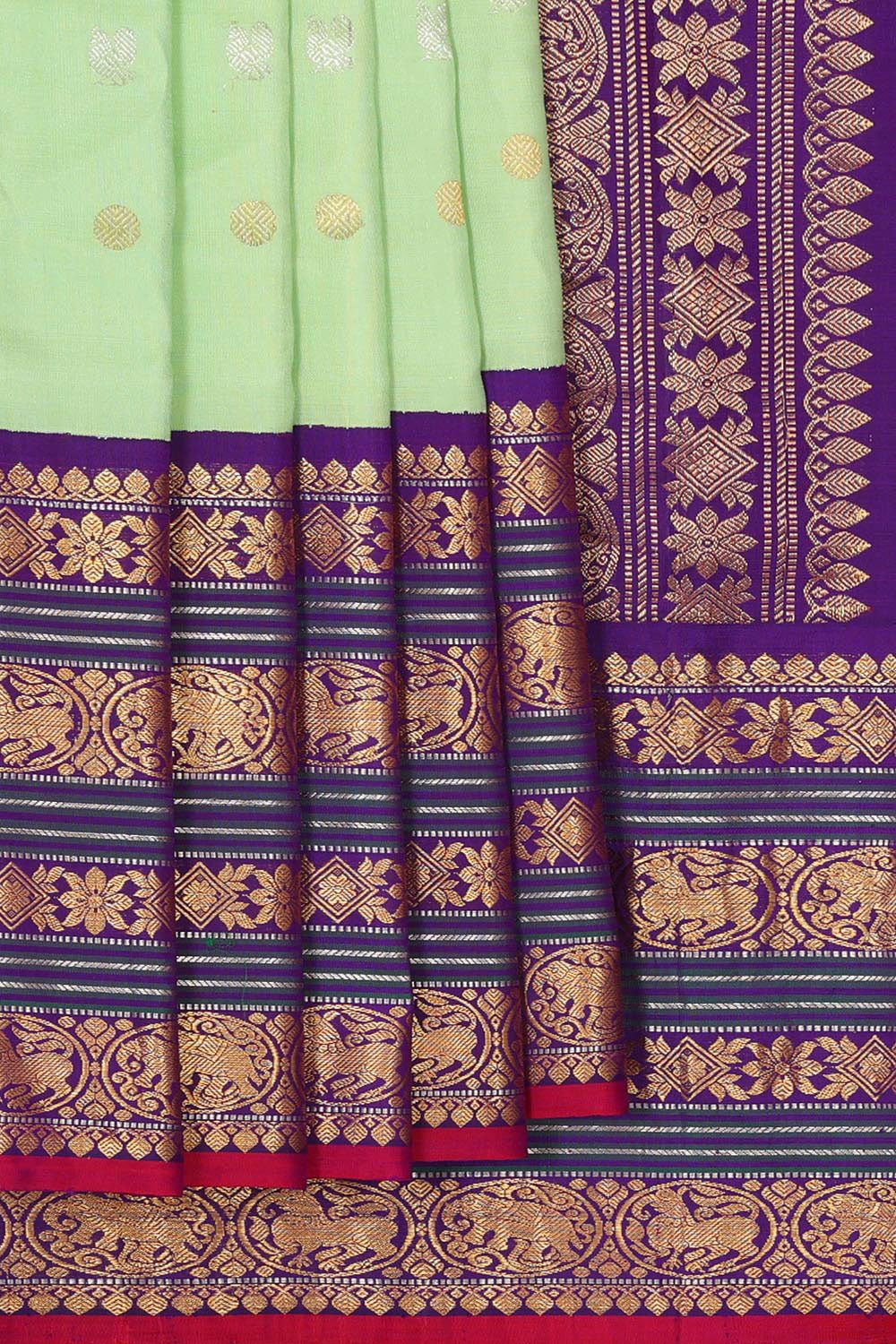 Gadwal Silk Light Mint Green Saree