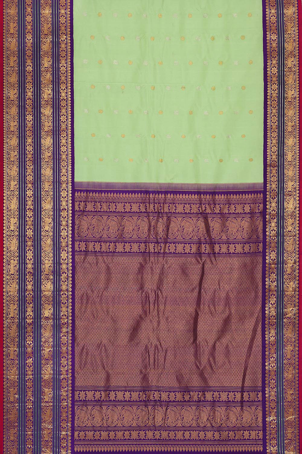 Gadwal Silk Light Mint Green Saree