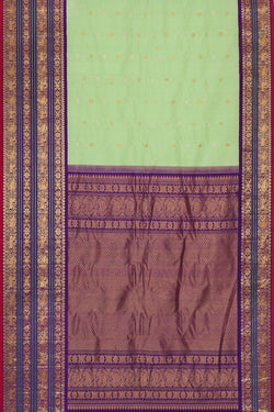 Image of Gadwal Silk Light Mint Green Saree