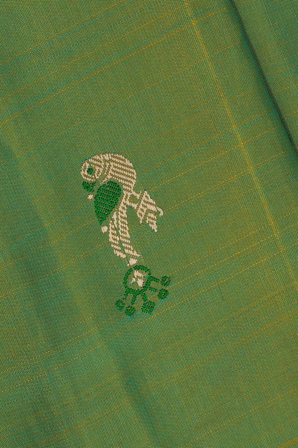 Gadwal Silk Parrot Green Saree