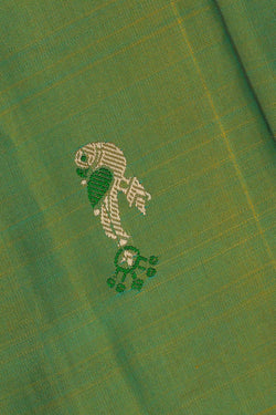 Image of Gadwal Silk Parrot Green Saree