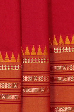 Image of Narayanpet Silk Pinkish Red Saree