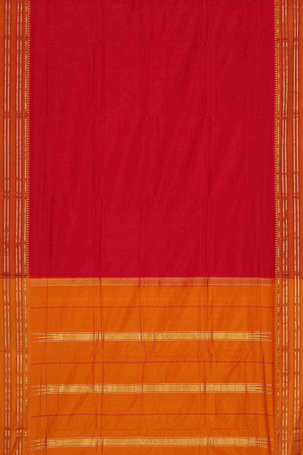 Narayanpet Silk Pinkish Red Saree