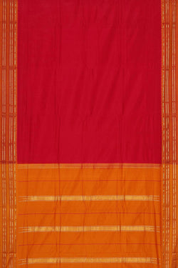 Image of Narayanpet Silk Pinkish Red Saree