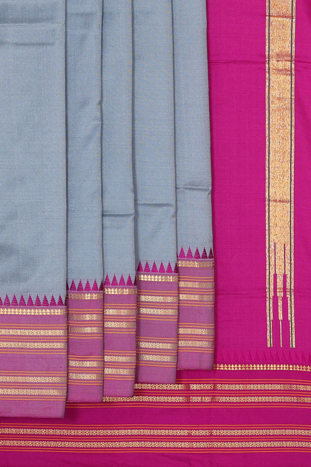 Narayanpet Silk Grey Saree