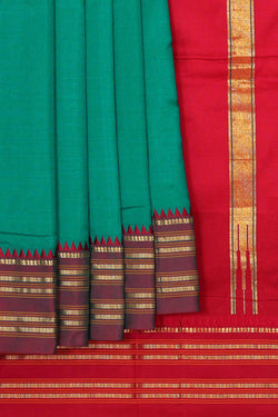 Image of Narayanpet Silk Deep Sea Green Saree