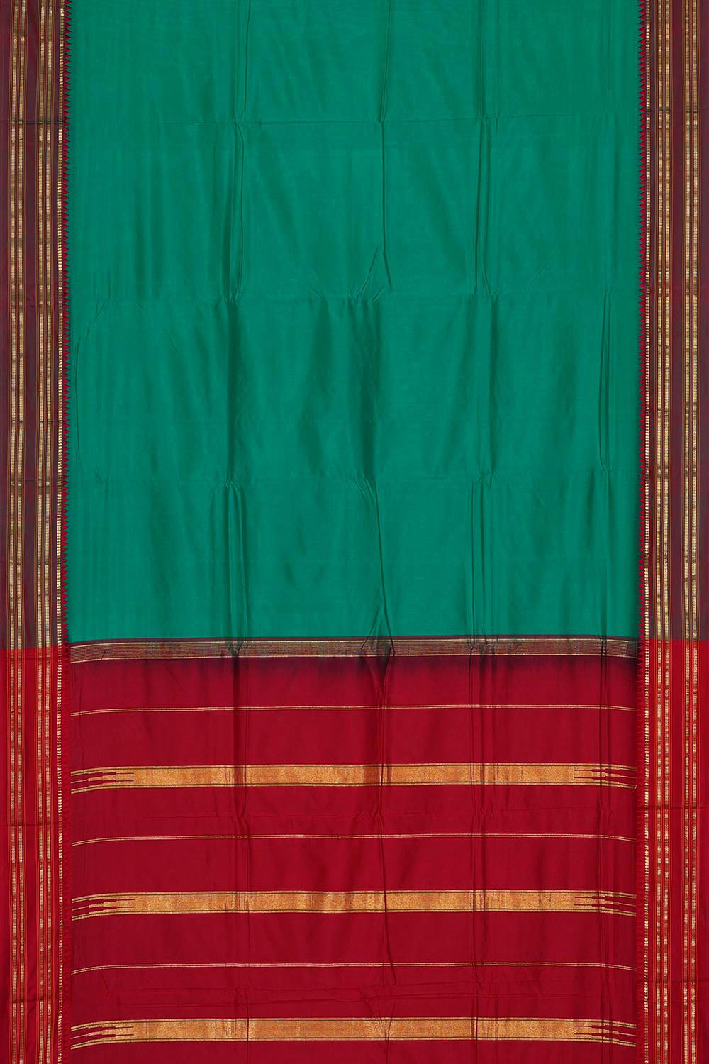 Narayanpet Silk Deep Sea Green Saree