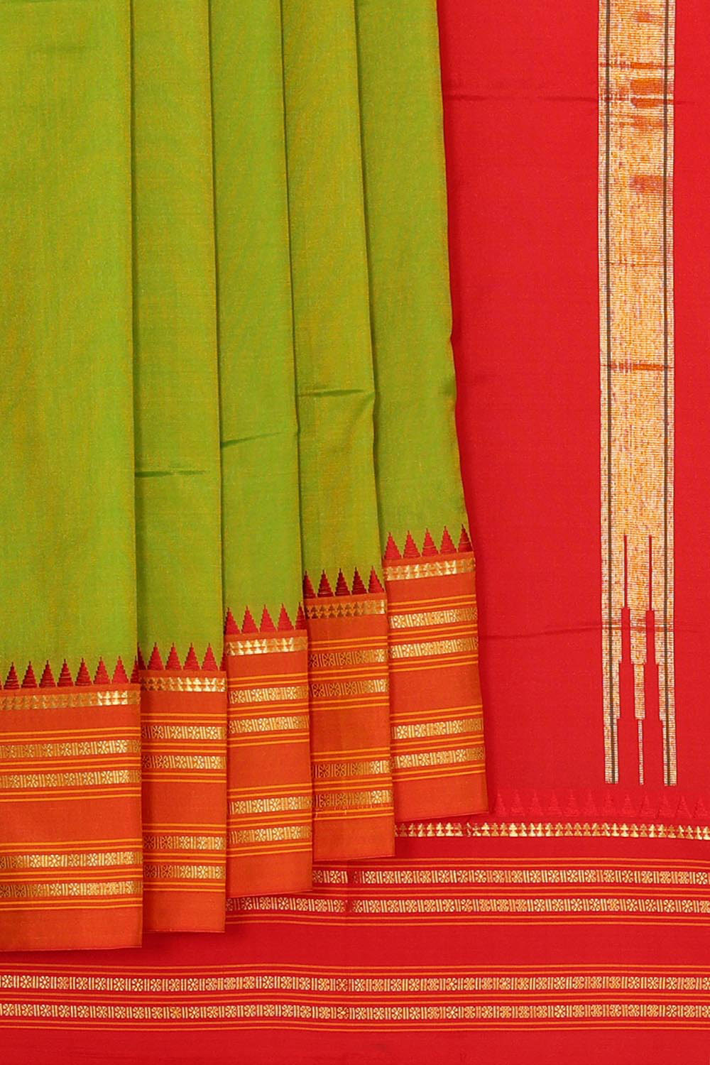 Narayanpet Silk Parrot Green Saree