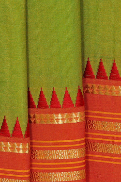 Image of Narayanpet Silk Parrot Green Saree