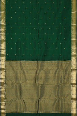 Collection of Kanchipattu Bottle Green Brocade Saree in a gallery layout