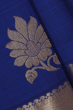 Collection of Kanchipattu Royal Blue Brocade Saree in a gallery layout