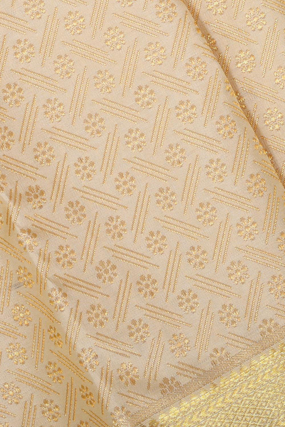 Collection of Kanchipattu Cream Brocade Saree in a gallery layout