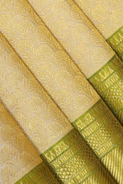 Image of Kanchipattu Cream Brocade Saree