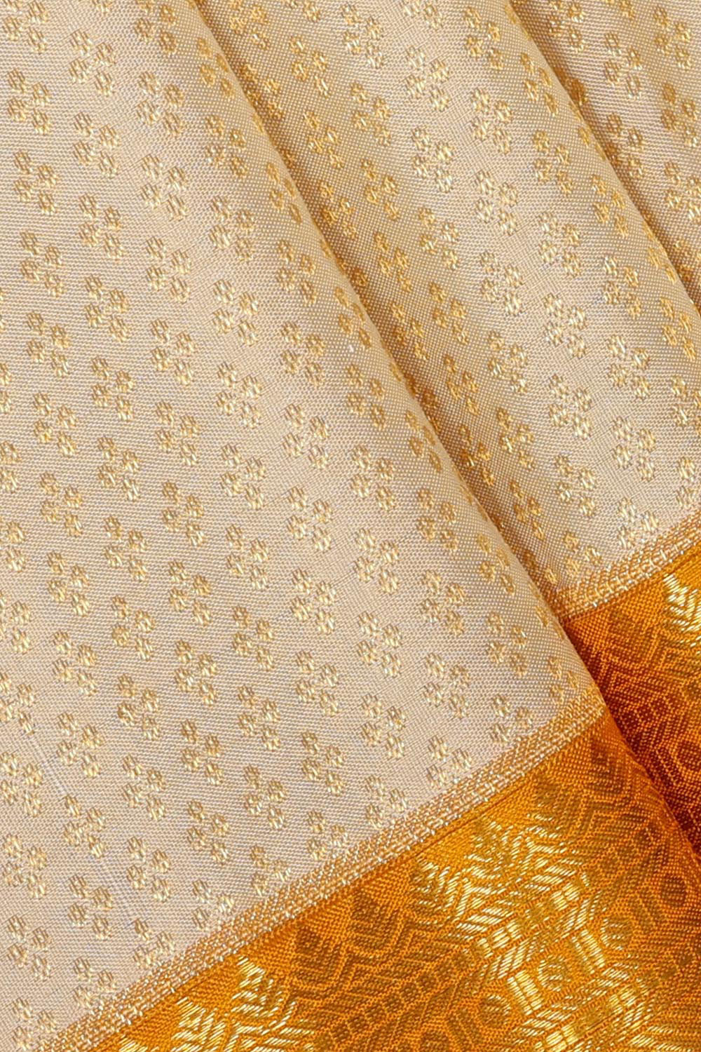 Collection of Kanchipattu Cream Brocade Saree in a gallery layout