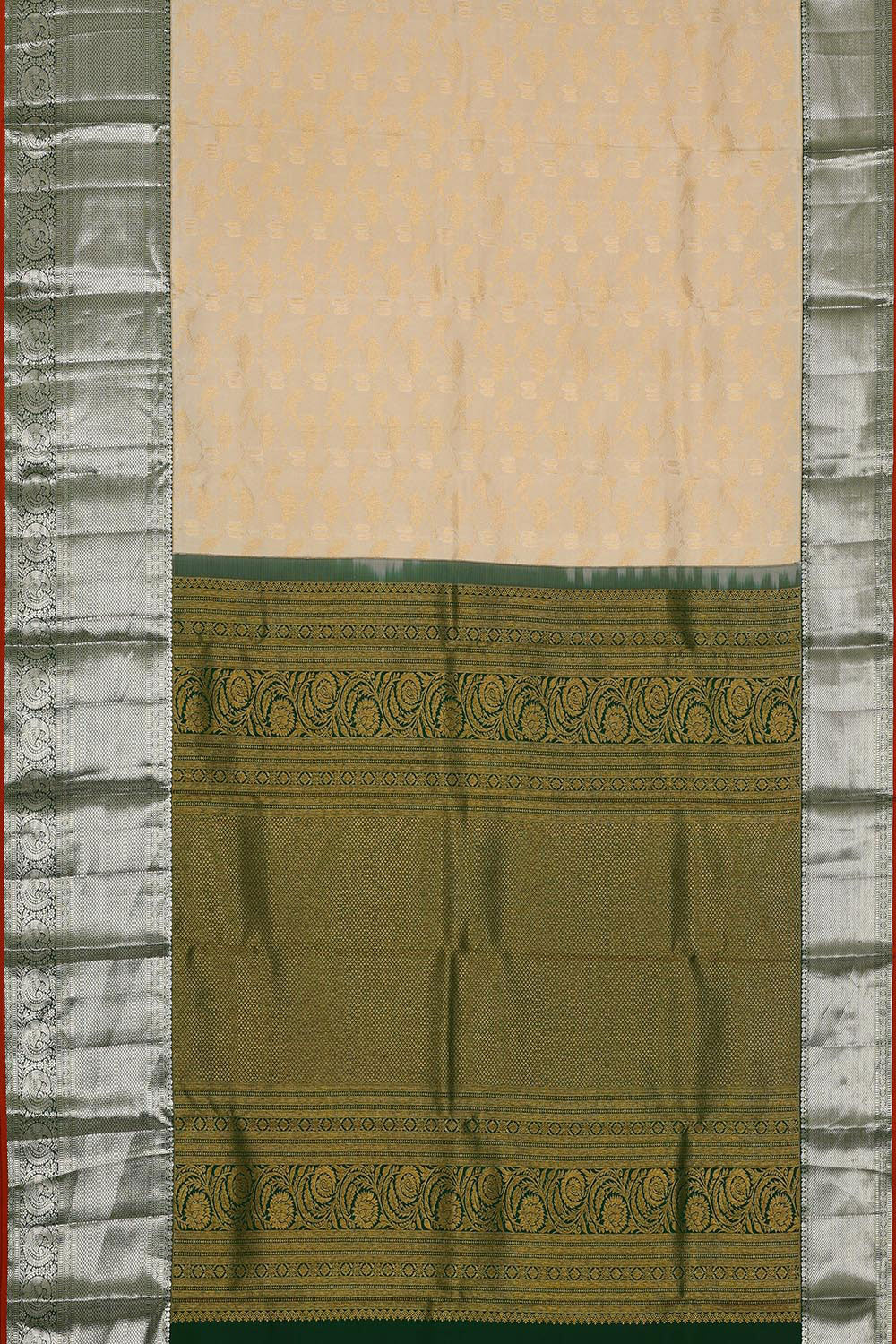 Kanchipattu Cream Brocade Saree