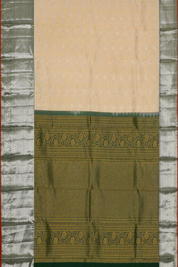 Image of Kanchipattu Cream Brocade Saree