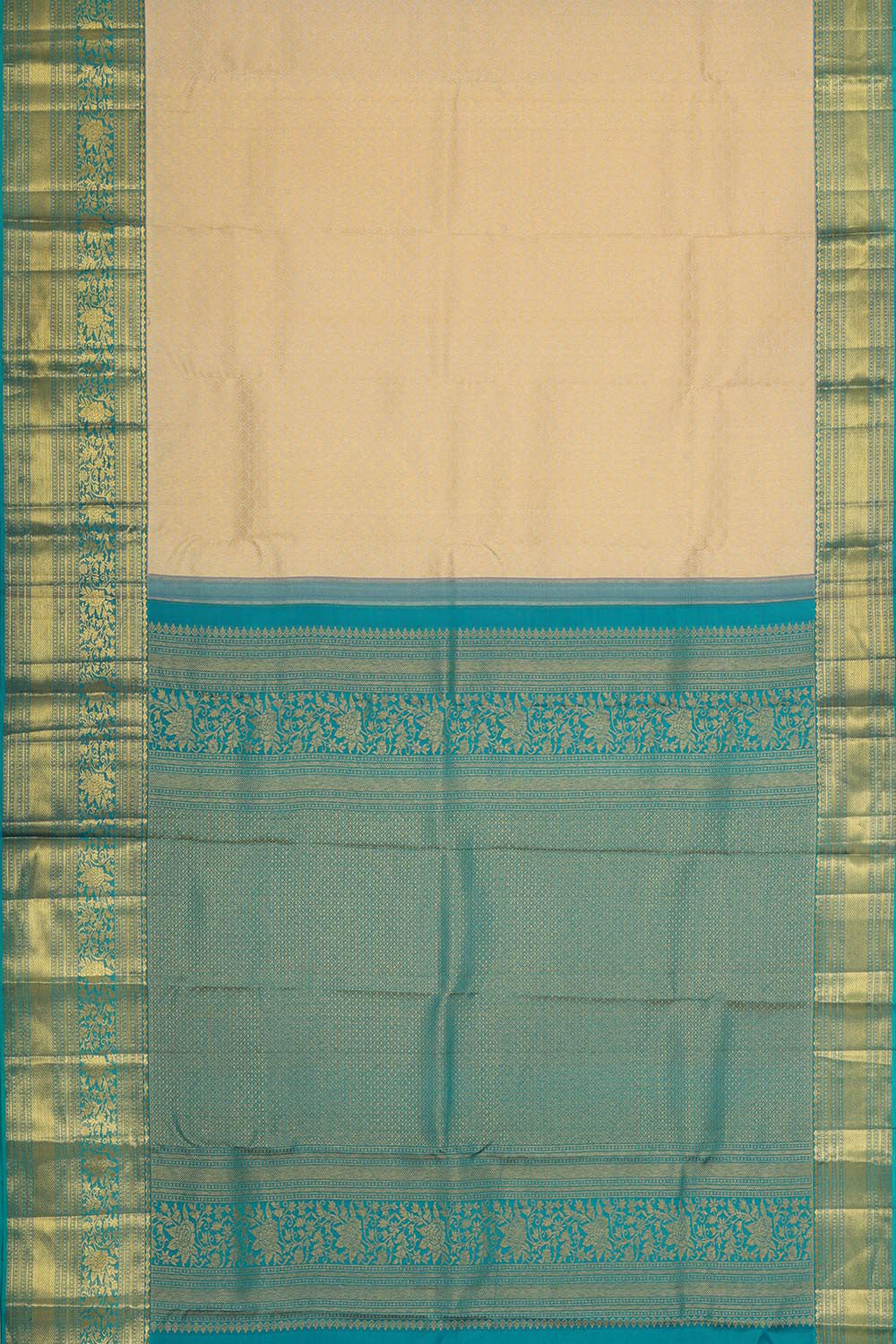 Image of Kanchipattu Cream Brocade Saree