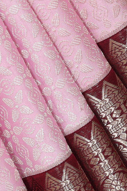 Collection of Kanchipattu Baby Pink Brocade Saree in a gallery layout