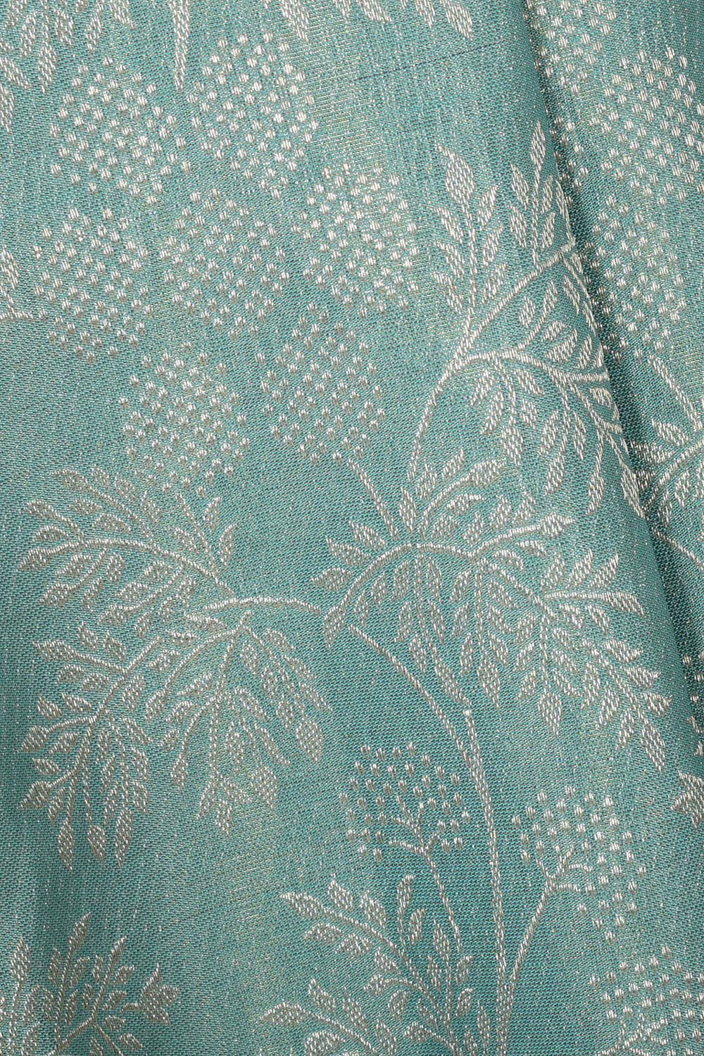 Image of Kanchipattu Bluish Grey Brocade Saree