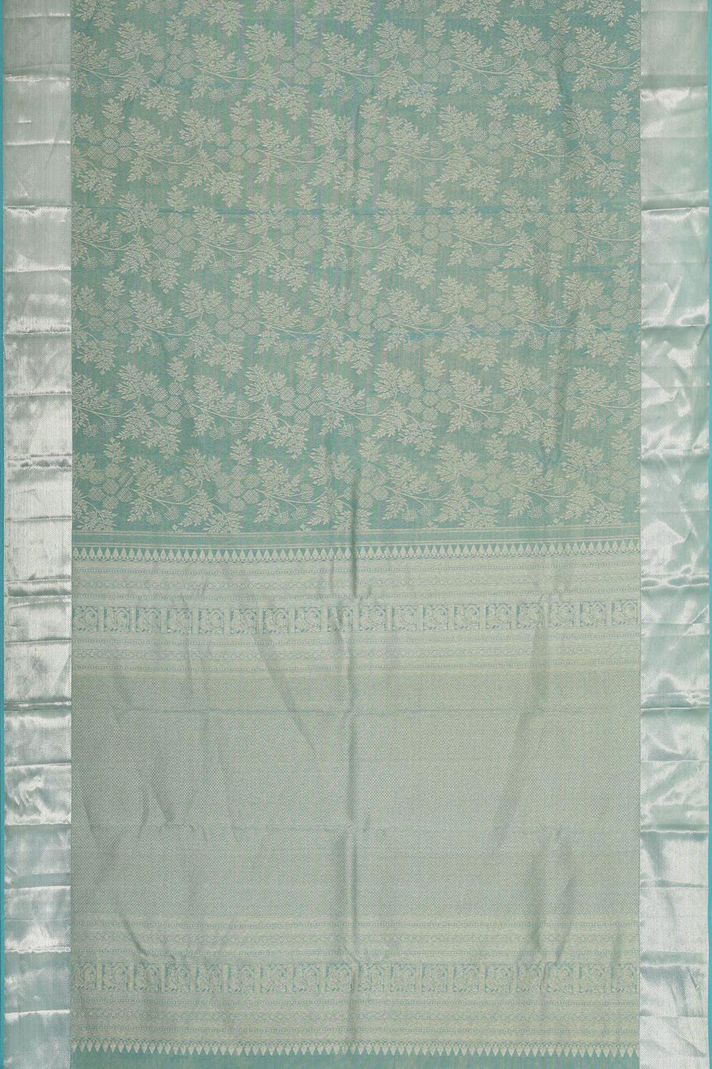 Collection of Kanchipattu Bluish Grey Brocade Saree in a gallery layout