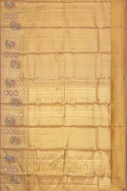 Collection of Kanchipattu Golden Lavender Tissue Brocade Saree in a gallery layout