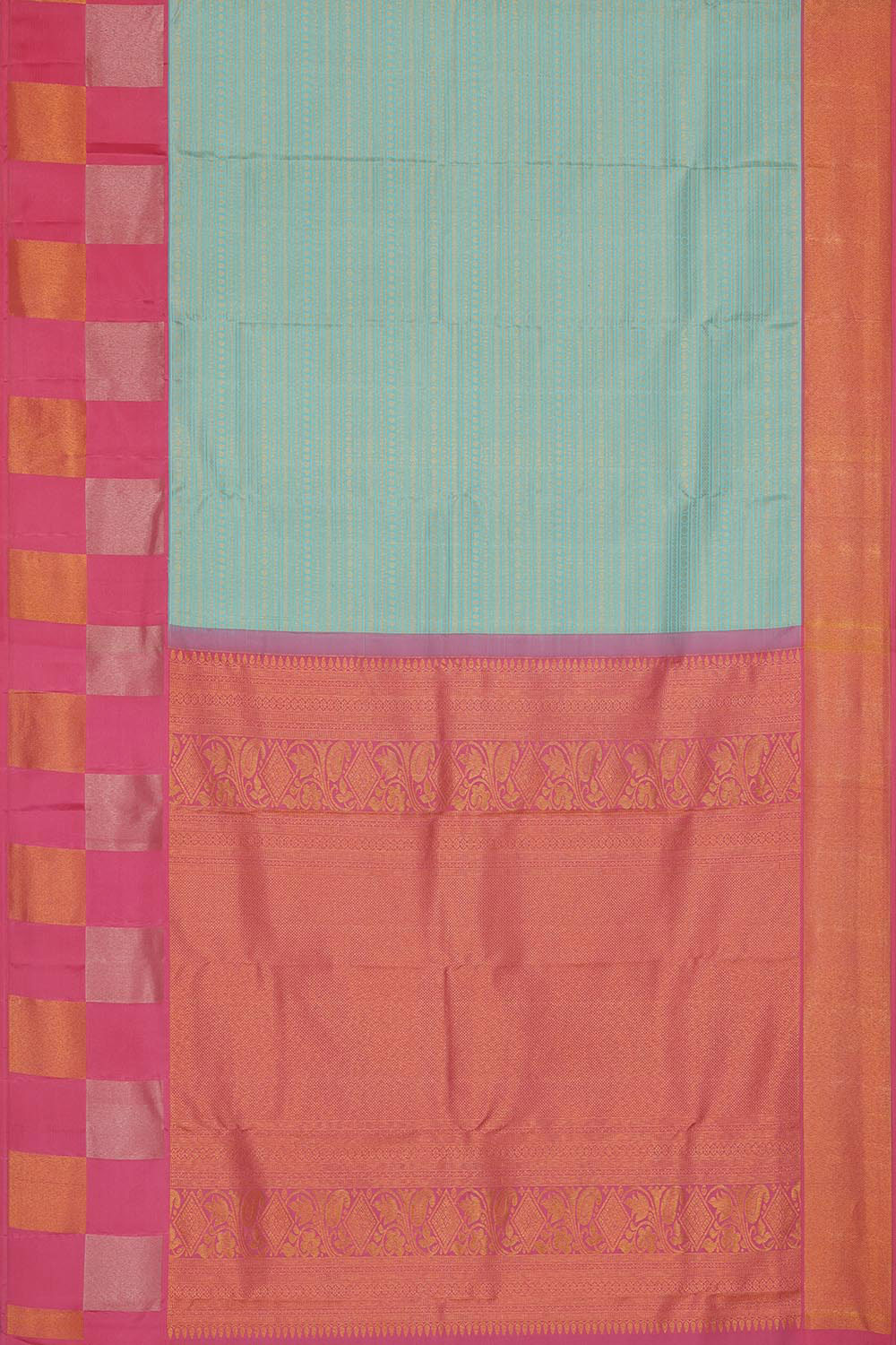 Collection of Kanchipattu Sky Blue Brocade Saree in a gallery layout