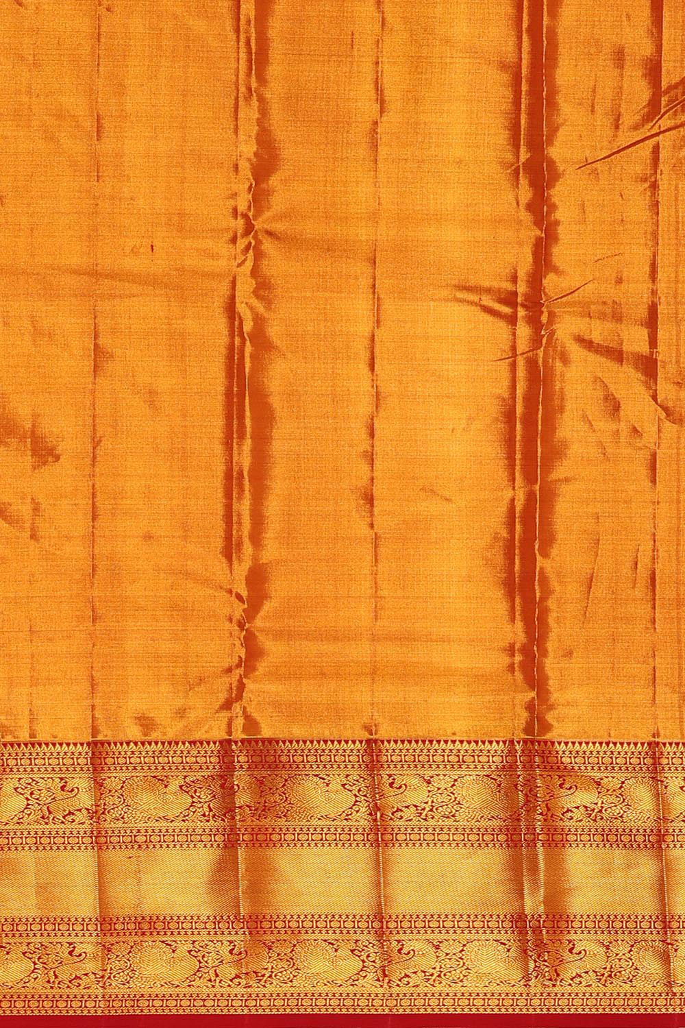 Collection of Kanchipattu Creamy Gold Tissue Brocade Saree in a gallery layout