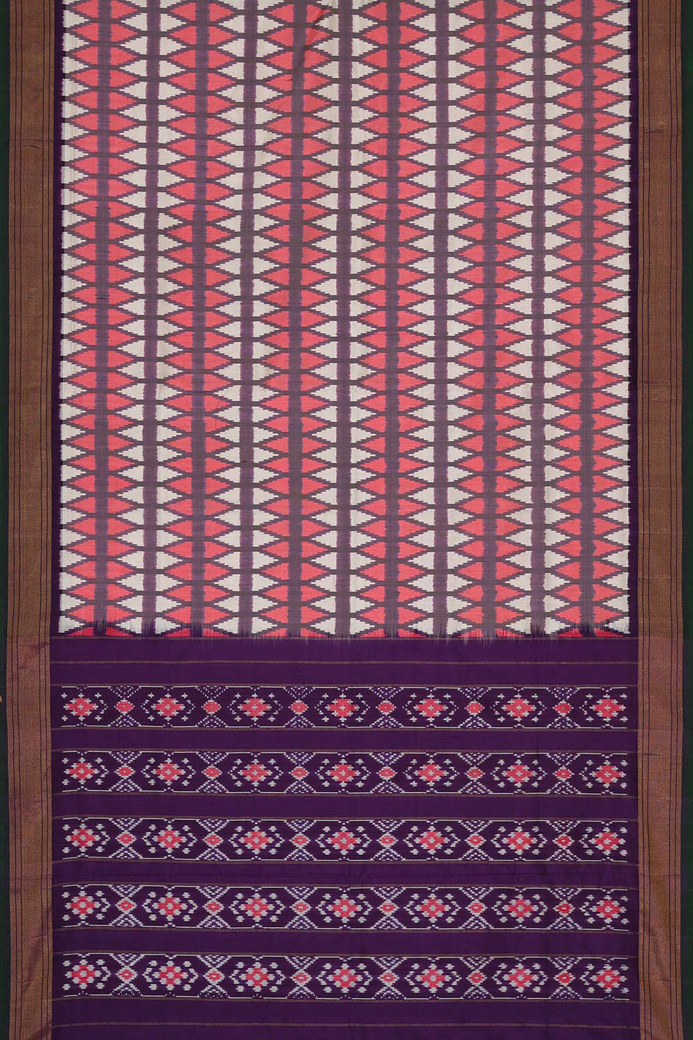 Image of Ikat Silk Light Red Saree