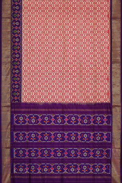 Image of Ikat Silk Light Red Saree