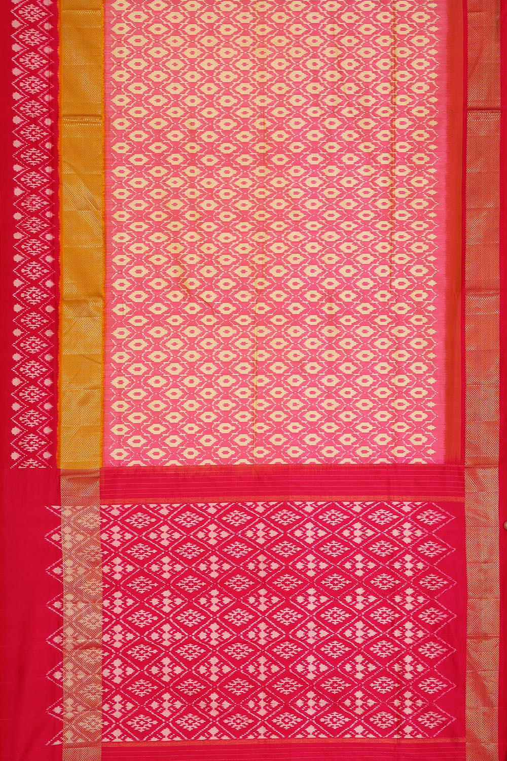 Ikat Silk Light Pink Saree