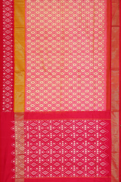 Image of Ikat Silk Light Pink Saree