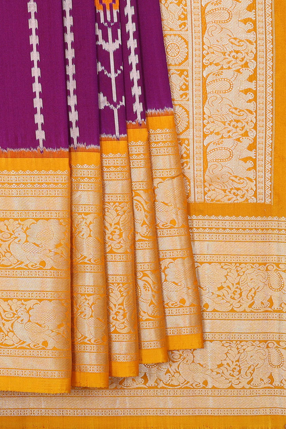 Pochampally Ikat Silk Purple Saree