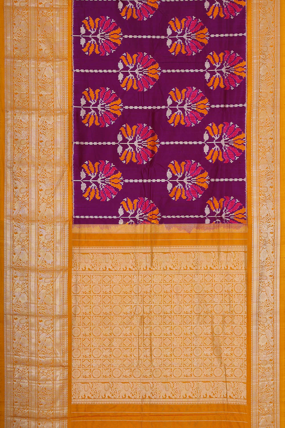 Pochampally Ikat Silk Purple Saree