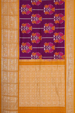 Image of Pochampally Ikat Silk Purple Saree