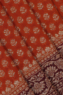 Collection of Banarasi Georgette Brownish Orange Saree in a gallery layout