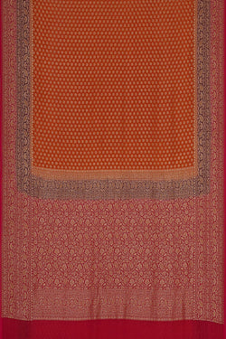 Collection of Banarasi Georgette Brownish Orange Saree in a gallery layout