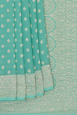 Image of Banarasi Georgette Sea Blue Saree