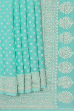 Image of Banarasi Georgette Light Sea Blue Saree