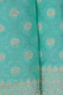 Image of Banarasi Georgette Light Sea Blue Saree